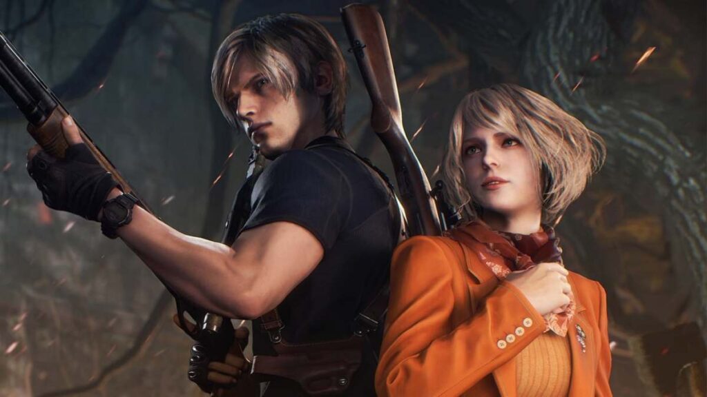 RE4 REMAKE - Leon and Ashley holding guns