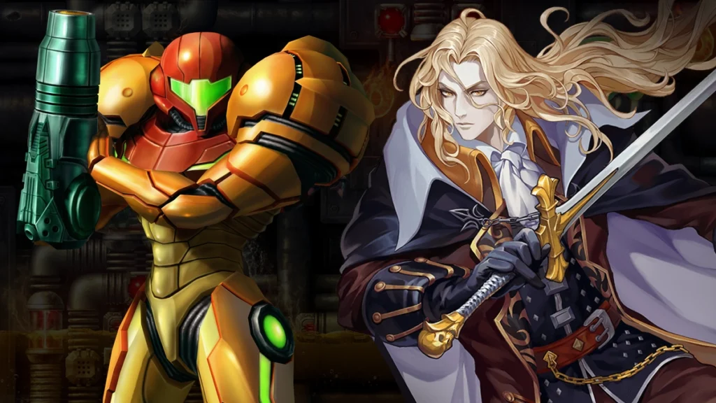 Samus (Super Metroid) and Alucard (Castlevania) side by side - Metroidvania - Quest Log Games