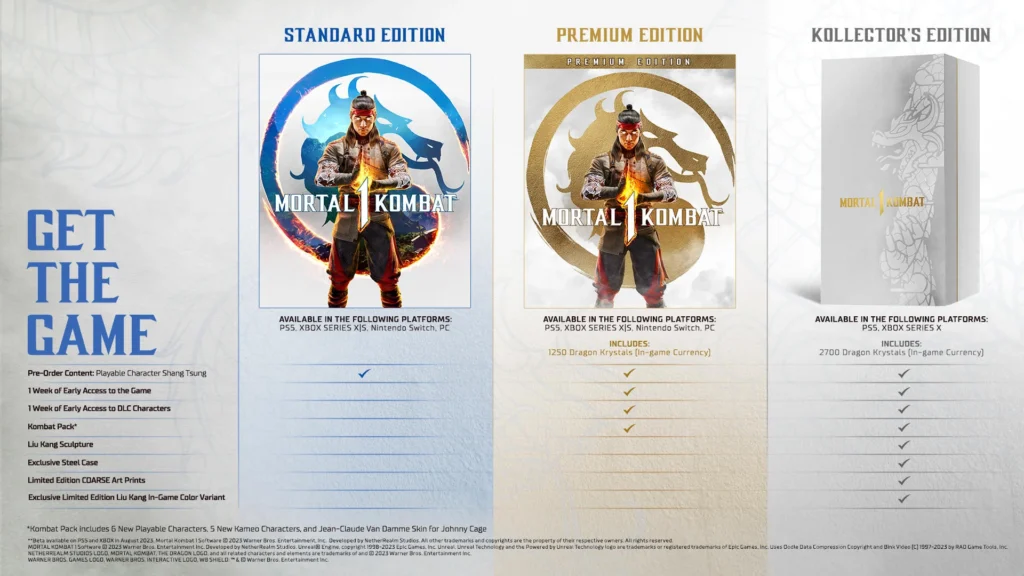 MK1 / Mortal Kombat 1: All the Editions (Standard Edition - Premium Edition and Kollector's Edition) - GET THE GAME